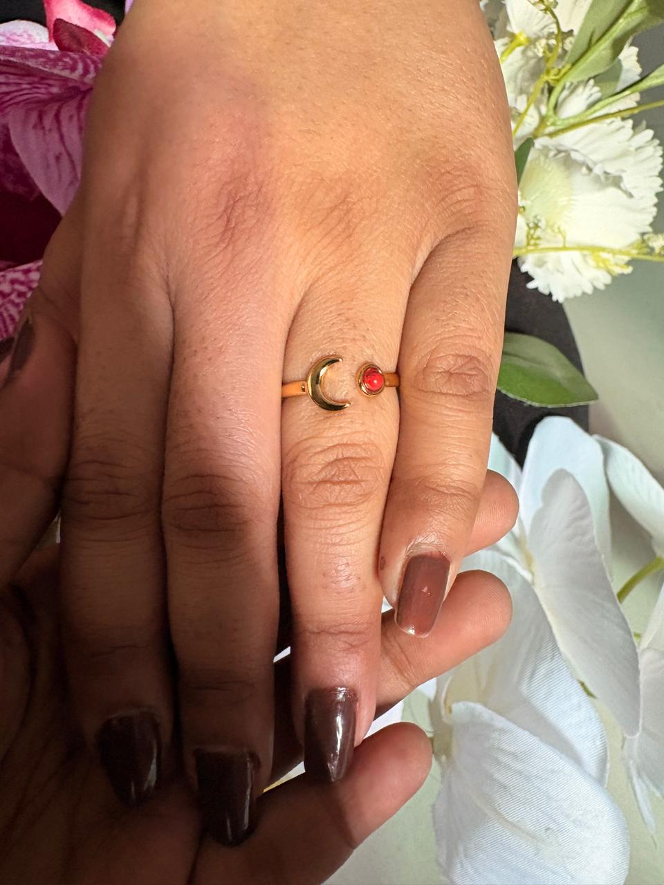 Anti Tarnish Moon ring